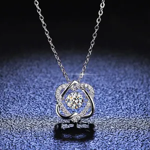 Ювелирные изделия, ожерелья в форме сердца, позолоченное 925, ожерелье из стерлингового серебра 0,5 карат, кулон из муассанита