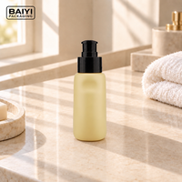 Flacon pompe à savon liquide mat 100 ml, distributeur noir, bouteilles en plastique PE jaunes, emballage personnalisé, marquage à chaud, soins personnels