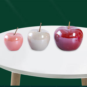 Décoration de pommes en céramique mignonnes pomme de réveillon de noël marbre naturel bureau décoration de la maison ornement de fruits artisanat - Product Image 2