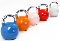 Ensemble de kettlebells commerciaux en fonte revêtue de vinyle, poids en acier de compétition pour l'entraînement en salle de sport BFT-KB
