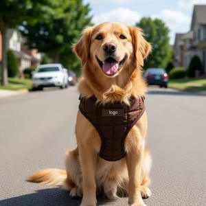 개인 맞춤형 폴리에스터 럭셔리 심플 따뜻한 에스프레소 퀼팅 조절 가능한 베크 하네스 겨울용 방수 강아지 하네스 - Product Image 2