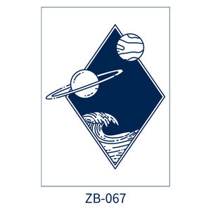 Pegatina de tatuaje de simulación de hierbas de <span class=keywords><strong>flor</strong></span> geométrica azul oscuro 2 semanas arte corporal semipermanente temporal - Product Image 6