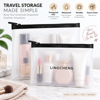 Sac en plastique givré imperméable personnalisé avec fermeture éclair pour vêtements, emballage cosmétique en PVC avec fermeture éclair, sac en polyéthylène mat avec logo imprimé