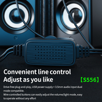 Mini haut-parleur audio filaire USB 3,5 mm, nouveau, noir, avec éclairage LED RGB, pour jeux, musique et ordinateur à domicile