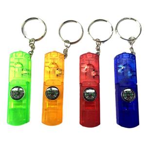 Stainless Steel & <b>Plastic</b> LED Compass Whistle Keychain Light Mini Flashlight Pendant Holiday Promotional Gift Ornament - Product Image 2