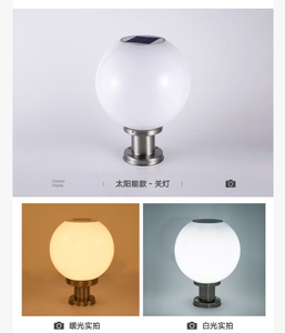 Hiện đại IP65 thép không thấm nước cơ sở hoặc ABS cơ sở Globe bóng tròn dẫn vách ngăn ánh sáng ngoài trời bề mặt gắn đèn cho vườn - Product Image 3