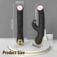 Vibrateur Lapin de Luxe Étanche IPX7 à Poussée Rapide, Double Stimulation Point G et Clitoridienne, Godemiché pour Femme, Plaisir Intense