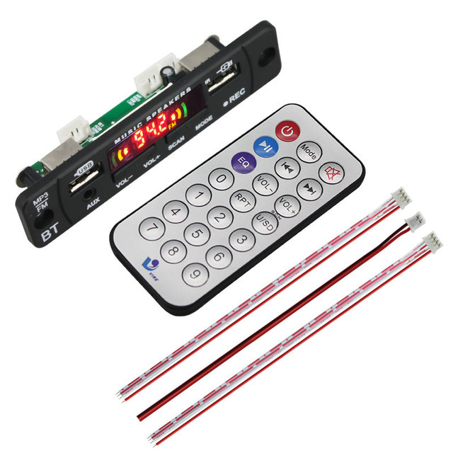VIRE DC 5V 12V Hands-free Call Phone Car Recording MP3 Decoder Board FM AUX Radio USB Charger Bluetooth 5.0 MP3 Player Module