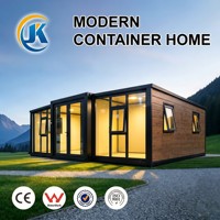 Maison préfabriquée pliable à double aile, extensible, avec panneaux sandwich isolants thermiques en EPS et laine de roche de 50 mm