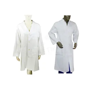 Greetmed 화이트 실험실 의사 코트 핫 세일 저렴한 가격 코튼 유니폼 병원 65% 폴리 에스터 35% 코튼 또는 100% 코튼 원단, pp