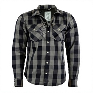 Premium OEM Men's for Reinforced <b>Flannel</b> Biker Shirt Waterproof Breathable Plaid Motorcycle Riding <b>Jacket</b> Utility Pockets - Product Image 1