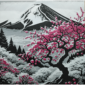 Japan Flowers Hueforge 3D Arte da Parete con Fiori Giapponesi - Product Image 1