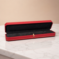 Boîte de rangement pour montres en cuir PU rouge de haute qualité, vente en gros, personnalisable avec intérieur en velours noir pour cadeau