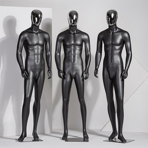 Mode bel homme taille costume d'affaires manteau fenêtre affichage corps complet noir mat mâle argent Chrome <span class=keywords><strong>visage</strong></span> <span class=keywords><strong>Mannequin</strong></span> à vendre - Product Image 5
