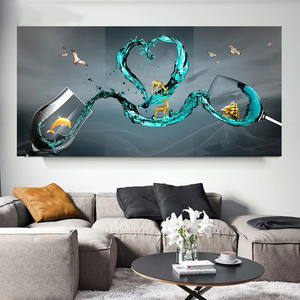 Sala da pranzo parete arte pittura decorativa <span class=keywords><strong>cucina</strong></span> decorazione <span class=keywords><strong>per</strong></span> la casa appesa pittura di vetro di vino stampa poster pittura murale - Product Image 4