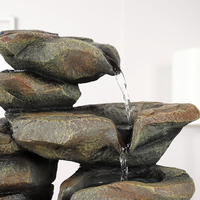 Fuente de Cascada Artificial de Resina Weivista con Luz LED Interior, Decoración Moderna para el Hogar, Adorno de Mesa