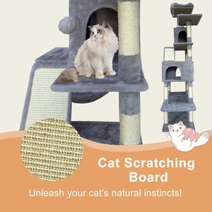 Lantai ke langit-langit Modern hewan peliharaan besar kucing Kondominium memanjat bingkai multi-tingkat kucing mewah pohon menara untuk kucing dalam ruangan - Product Image 5