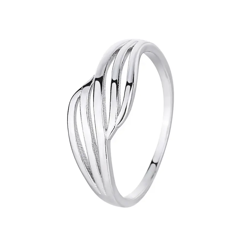 S925 anel de prata esterlina, linhas estendidas irregular casal feminino romântico amante presente europa e os estados unidos simples dedo