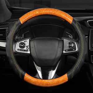 Nueva Funda Universal para Volante de Coche de Fibra de Carbono y Cuero Empalmado, con Acabado en Madera de Melocotón, Deportiva y de Lujo, en PU, para las Cuatro Estaciones - Product Image 2