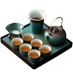 Kung Fu <b>Tea</b> Set Stoneware 6 Person Ceramic <b>Tea</b> Tray With Handle Teapot Gift <b>Box</b> - Product Image 5