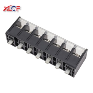 Bloc de bornes à barrière en laiton XLCF <span class=keywords><strong>BHY</strong></span> 8-XX-14.5-02-C à 7 pôles, espacement de 14,5 mm, pour fils de plus de 30 AWG, 40 A, vis en acier, couple de serrage de 20 Lbf-in - Product Image 1