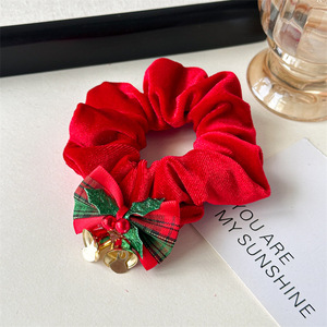 Arc de Noël accessoires pour cheveux rouges et verts tissu à paillettes grand arc cercle de cheveux bandeau élastique fille en <span class=keywords><strong>velours</strong></span> - Product Image 6