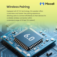 Speaker Portabel Outdoor Miccell Wholesale SP72 BT6.0 dengan Lampu LED RGB, Baterai 4500mAh, Kontrol Sentuh, dan Mikrofon Terintegrasi