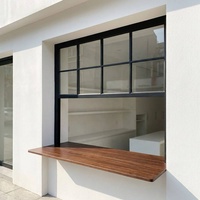 Fenêtre à double battant ventilée en aluminium, coulissante, à vitrage simple, avec moustiquaire en acier inoxydable pour sécurité et ventilation, pour extérieur et cuisine