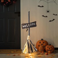 Balai électrique en plastique d'Halloween, baguette magique de sorcière avec son et lumière, pour intérieur, best-seller transfrontalier, décorations pour bars et maisons hantées