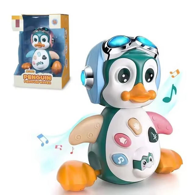 Cartoon Electronic Baby Musical Penguin Toys Rocking and Walking Penguin Early Educational Toys for Kids