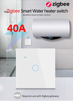 Interruptor Inteligente de Vidrio OCY Tuya para Estándares de la UE y el Reino Unido, 40A, Controlador de Temporización Inteligente Zigbee, Aplicación Smart Life para Interruptor de Calentadores de Agua