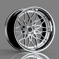 Yüksek Dayanımlı 2 Parçalı Dövme Fırçalanmış Krom Alüminyum Jantlar 17-22 İnç 5x112/5x114.3/5x120 Mercedes BMW için