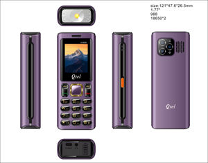Téléphone portable QTEL Q10000 avec écran de 1,77 pouce, grande lampe torche, batterie de 5000 mAh, trois cartes SIM / Jeux / FM / MP3 / MP4 - Product Image 1