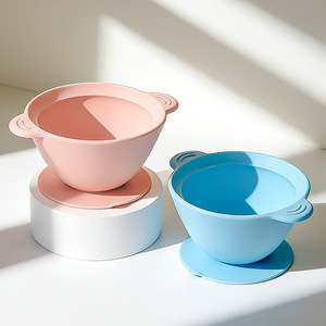 Tazón de Silicona Líquida para Alimentos de Bebé con Ventosa, de 0 a 12 Meses, Tazón de Entrenamiento para Autoalimentación, Libre de BPA, Silicona de Grado Alimenticio - Product Image 1