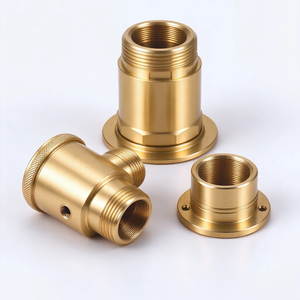 Accessoires d'éclairage en laiton sur mesure OEM, boîtier de lampe en laiton tourné CNC, dissipateur thermique à bride et connecteur coudé pour éclairage - Product Image 4