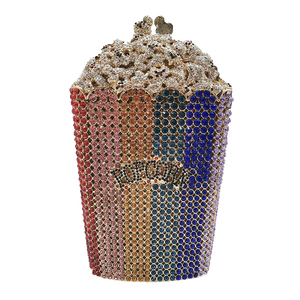 Bolso de Noche Único para Mujer con Cristales de Palomitas de Maíz, Cartera de Mano Novedosa con Pedrería para Cena, Cine, Halloween - Product Image 4