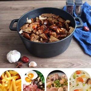 Pentola in Ghisa con Coperchio Multifunzione, <span class=keywords><strong>Set</strong></span> di Pentole Profonde per Campeggio, Forno Olandese per Famiglia, Casa, Cucina e Attività all'Aperto - Product Image 5