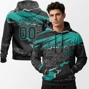 Sudadera con Capucha de Poliéster de Secado Rápido, Transpirable, para Equipos Deportivos, Resistente a la Decoloración, con Estampado Gráfico, Personalizada con Número, para Otoño - Product Image 1