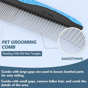 Peine Profesional de Acero Inoxidable para Desenredar Nudos de Mascotas, Cepillo de Aseo para Perros y Gatos de Pelo Largo, Venta al por Mayor de Fábrica - Product Image 4