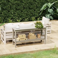 Table de jardin pliable HY moderne 55 pouces en HDPE à 2 niveaux, imperméable, résistante aux UV, durable, empilable, légère et recyclable
