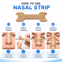 Bandes nasales dilatatoires OEM Chine noires anti-ronflement en non-tissé, étiquette privée, pour une respiration facile, souples, résistantes et invisibles