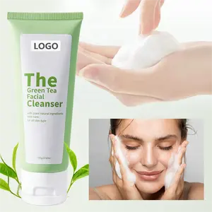 Wholesale Oil-Free Firming Whitening Face Wash Anti Aging Foaming Green Tea Pore Cleaner Anti Acne Face Cleanser