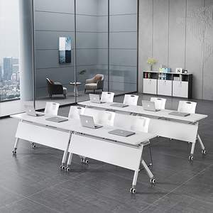 โต๊ะประชุมพับได้ทรงสี่เหลี่ยมผืนผ้า โต๊ะสำนักงานแบบเคลื่อนย้ายได้พร้อมเก้าอี้ รุ่น I21 โครงโลหะเคลือบสีฝุ่น - Product Image 2