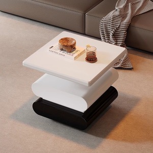Mesa de Centro Moderna Minimalista de Madera Maciza con Acabado en Laca Piano, Forma Cuadrada con Almacenamiento para Sala de Estar, Dormitorio u Oficina - Product Image 2