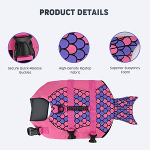 Nuevo Chaleco Salvavidas para Perros con Diseño de Sirena, Alta Flotabilidad, Asa de Rescate Reforzada, Secado Rápido y Liberación Rápida - Product Image 2
