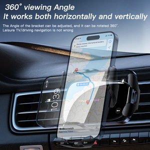 Nuevo Diseño de Soporte Móvil para Coche, Soporte para Teléfono con Ventilación de Aire, Soporte con Ventosa, Carga Inalámbrica, Material PC+ABS - Product Image 5
