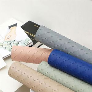 Nouveauté 2023, papier d'emballage en cuir grainé BV à carreaux, fleurs, 50 cm * 1,4 m/rouleau, pour fleuriste, boutique de fleurs - Product Image 5