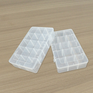 Transparent <b>Plastic</b> Storage <b>Box</b> 15 Compartment Rectangular With Lid For Fishing Gear Nail Art Jewelry Beading Toy Organization - Product Image 4