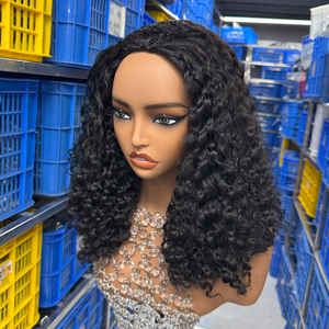 Perruque <span class=keywords><strong>mi</strong></span>-tête souple et bouclée en <span class=keywords><strong>cheveux</strong></span> humains, sans colle, motif bouclé naturel, installation rapide pour femmes, <span class=keywords><strong>cheveux</strong></span> bruts - Product Image 3