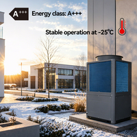 Pompe à chaleur à eau chaude pour usage hôtelier commercial, 75°C, haute température, R290, faible GWP, 50-100 kW, classe énergétique A++, compatible MODBUS, interface en français